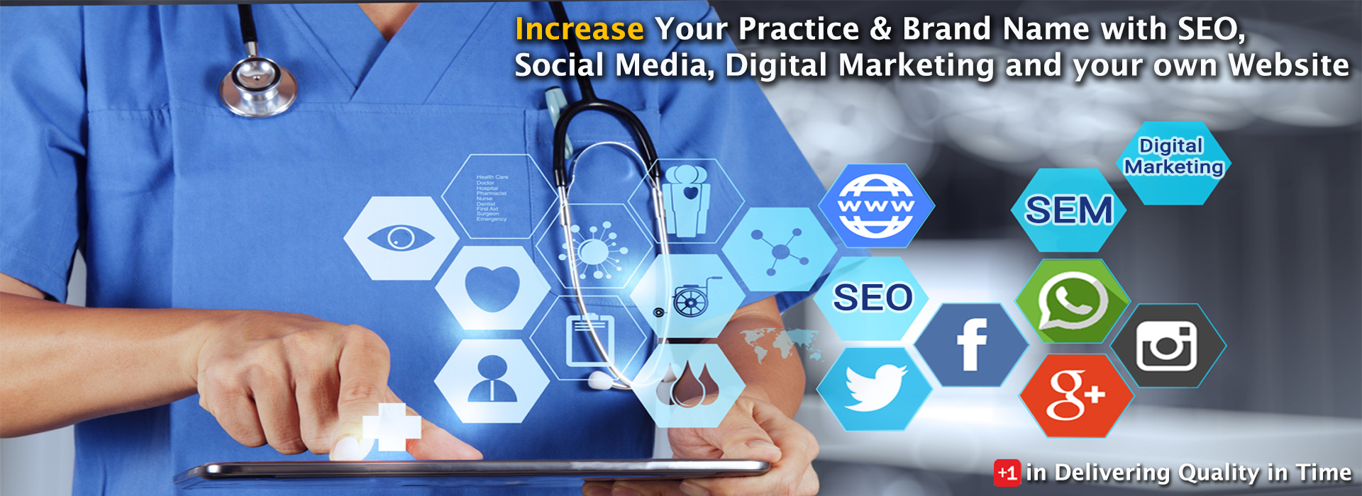 Plus1 SEO, Social Media, Digital Marketing and Website for Doctor, Clinic and Hospital